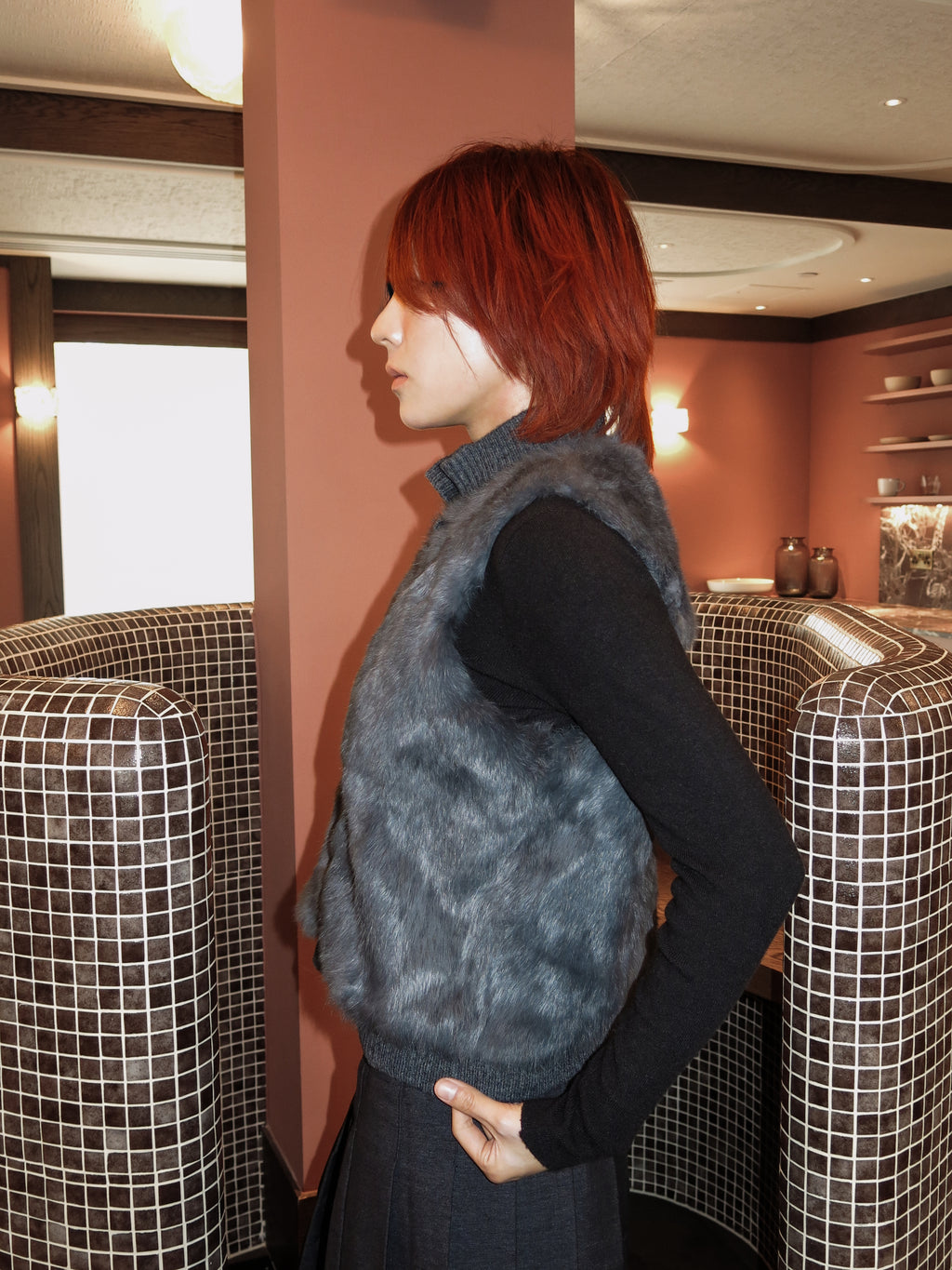 Frosted Rabbit-Fur Vest
