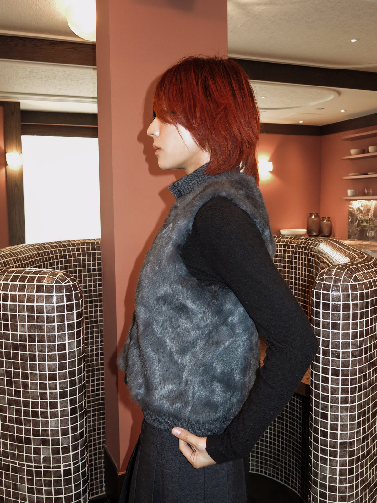Frosted Rabbit-Fur Vest