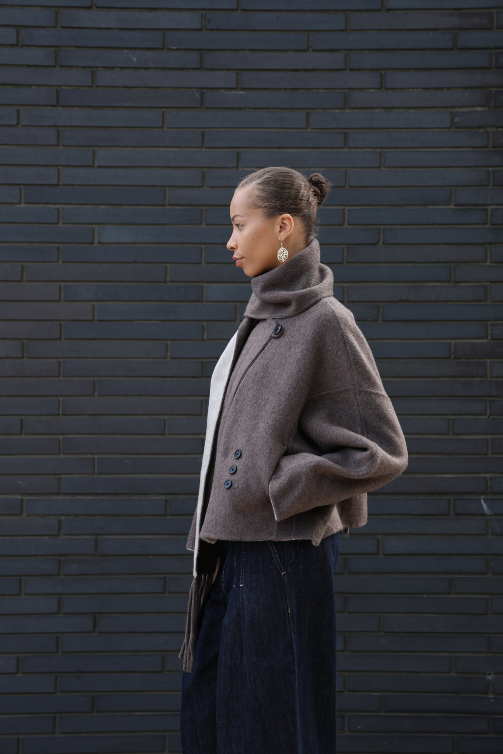 Double-Sided Wool Short Coat
