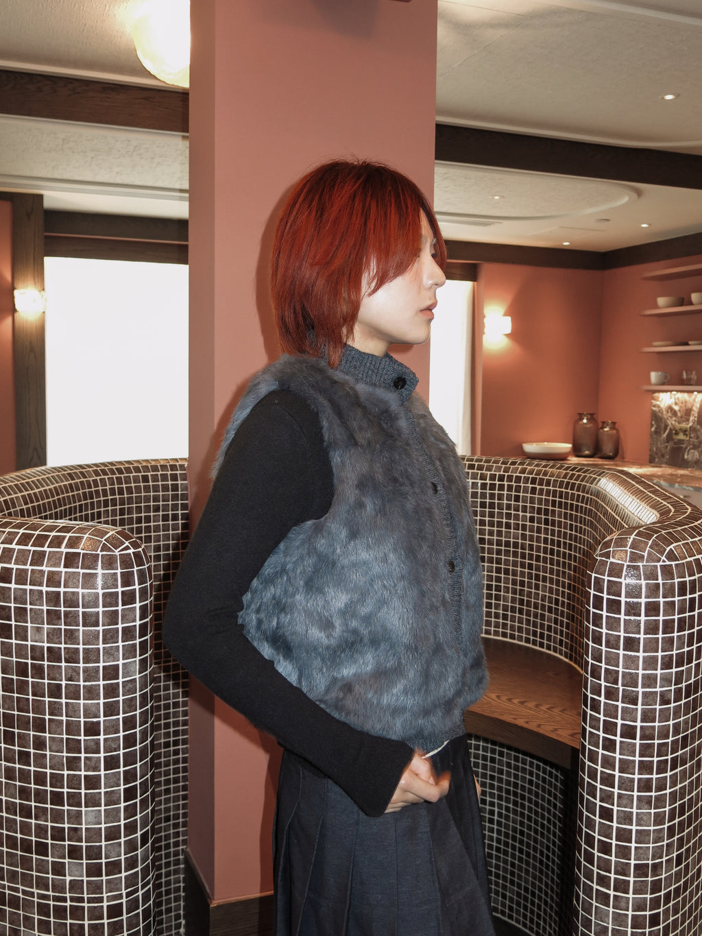Frosted Rabbit-Fur Vest