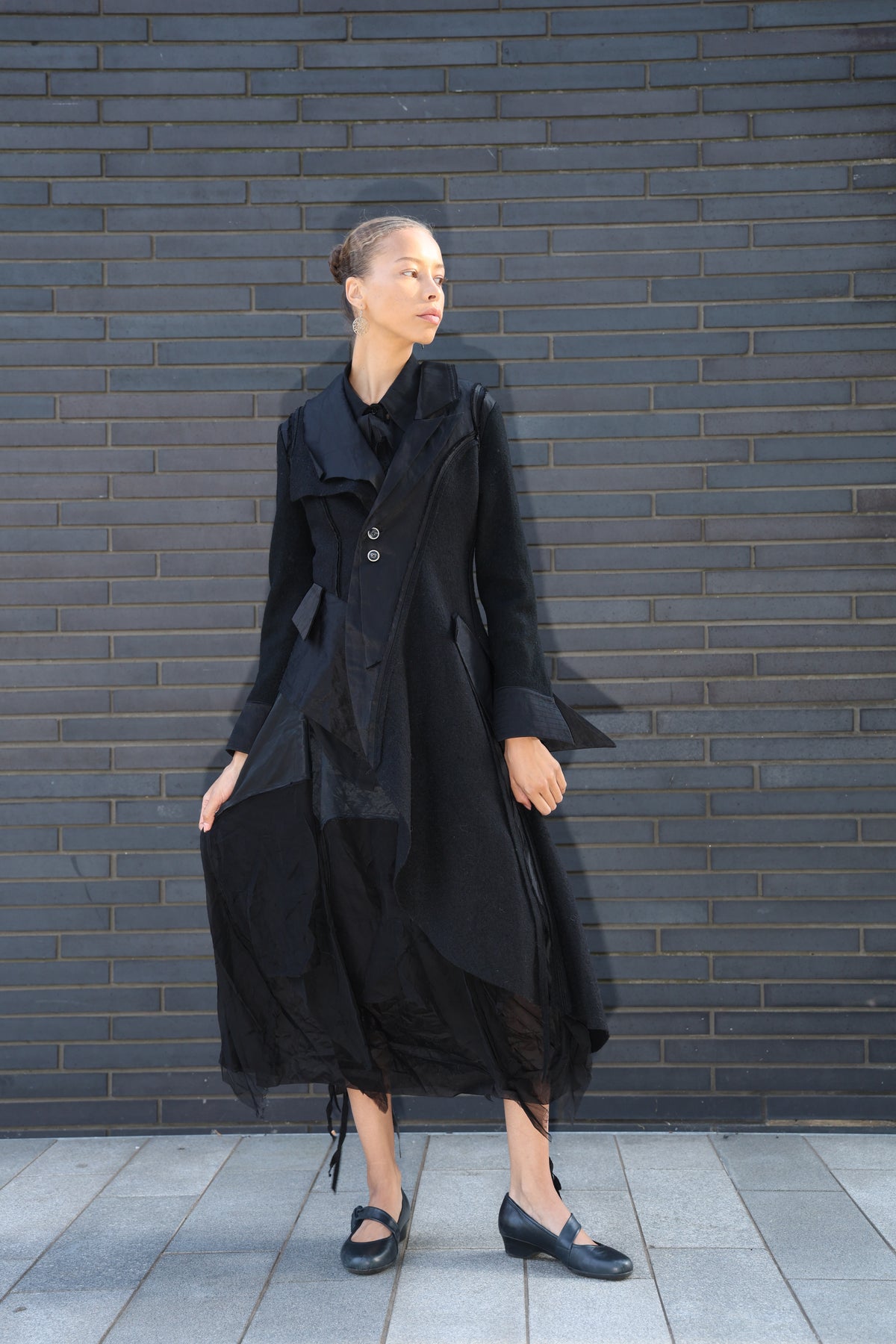 Asymmetry Wool Coat