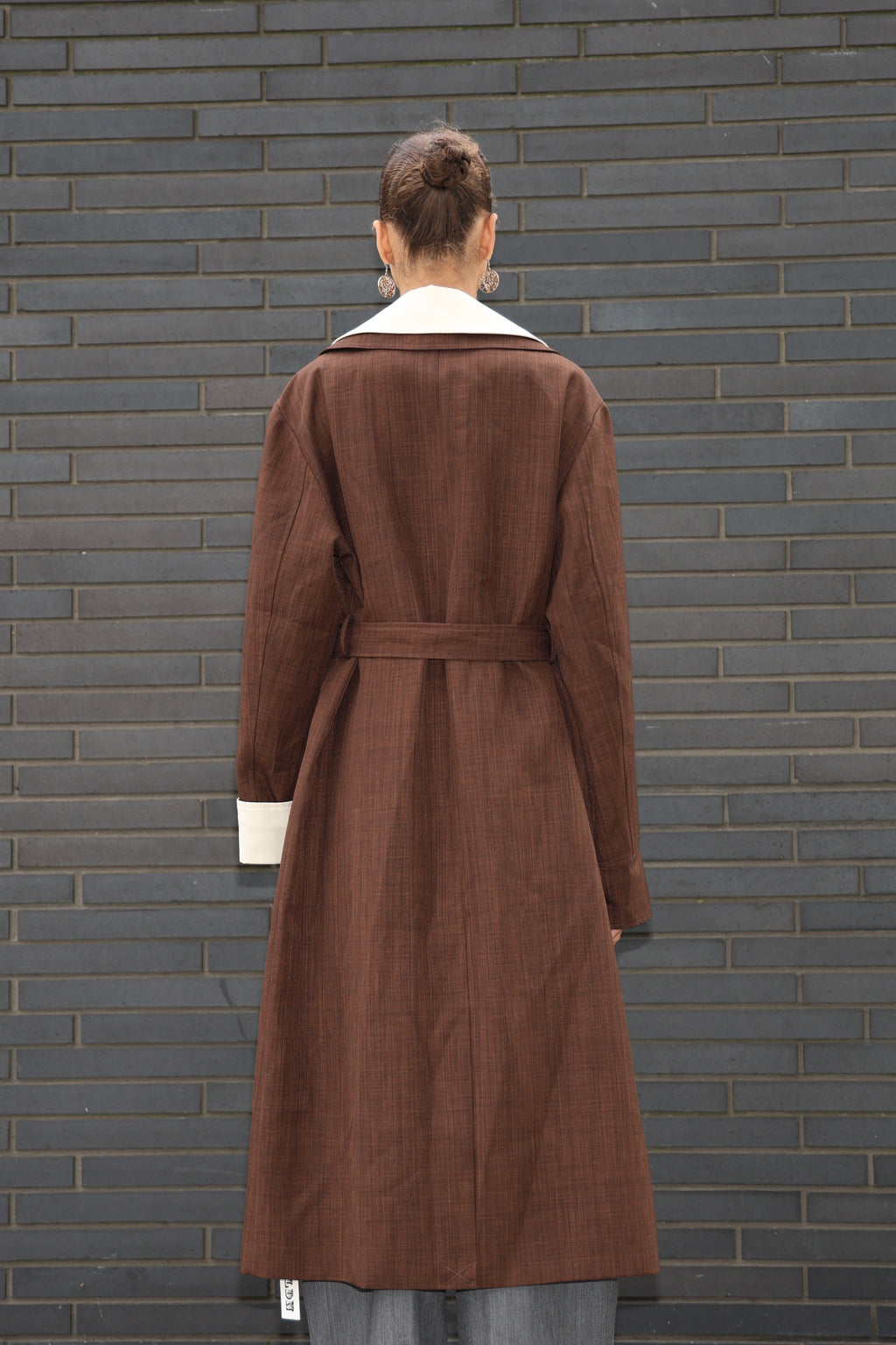 Two-Tone Long Trench Coat