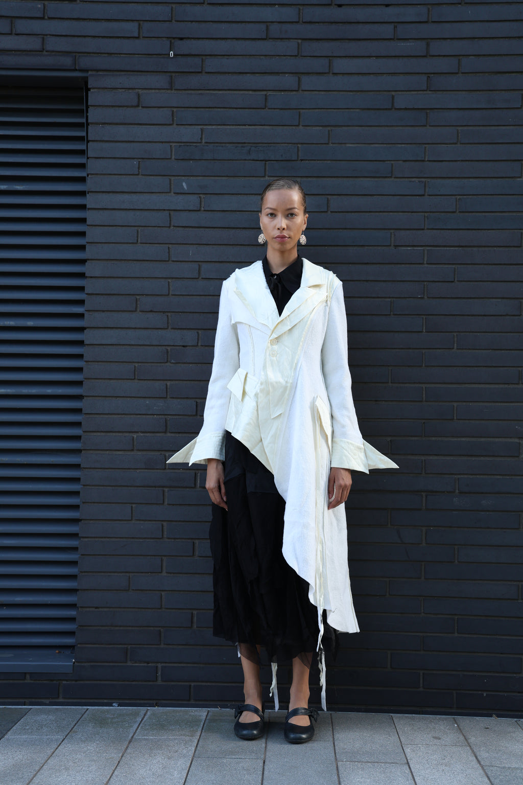 Asymmetry Wool Coat