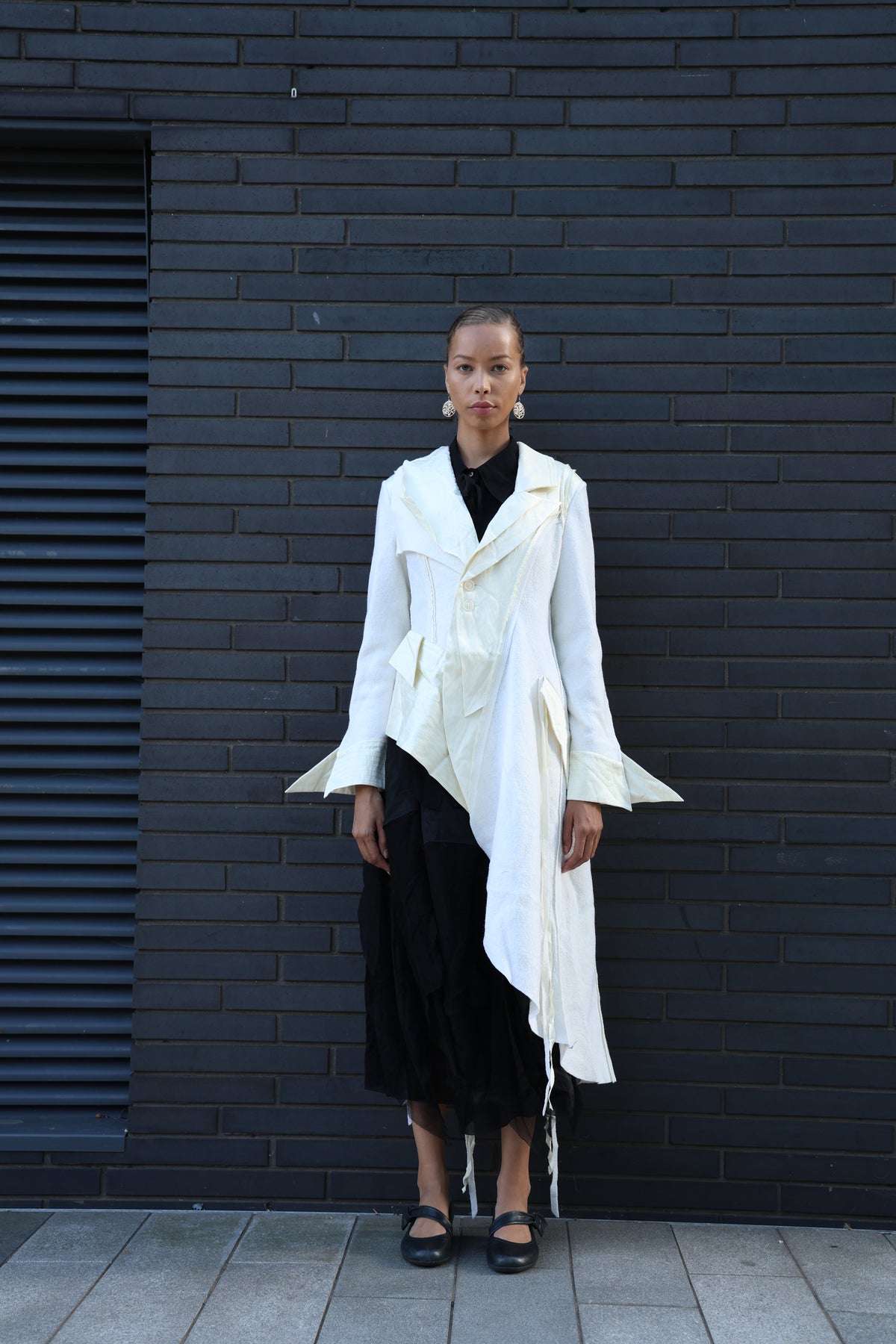 Asymmetry Wool Coat