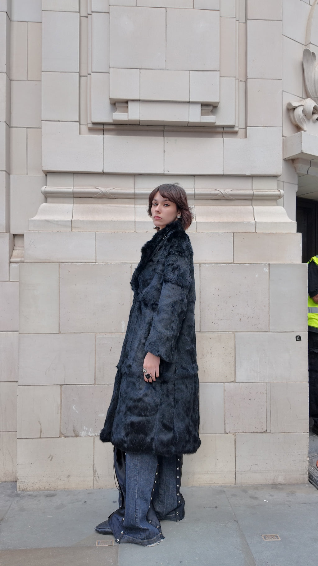 Monochrome Rabbit Fur Coat