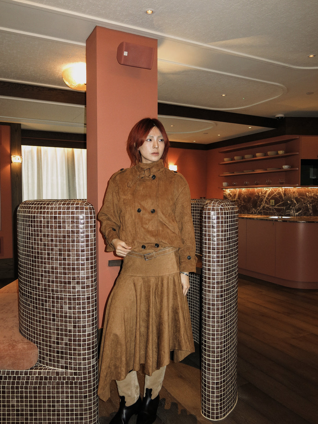 Suede Breeze Midi Skirt