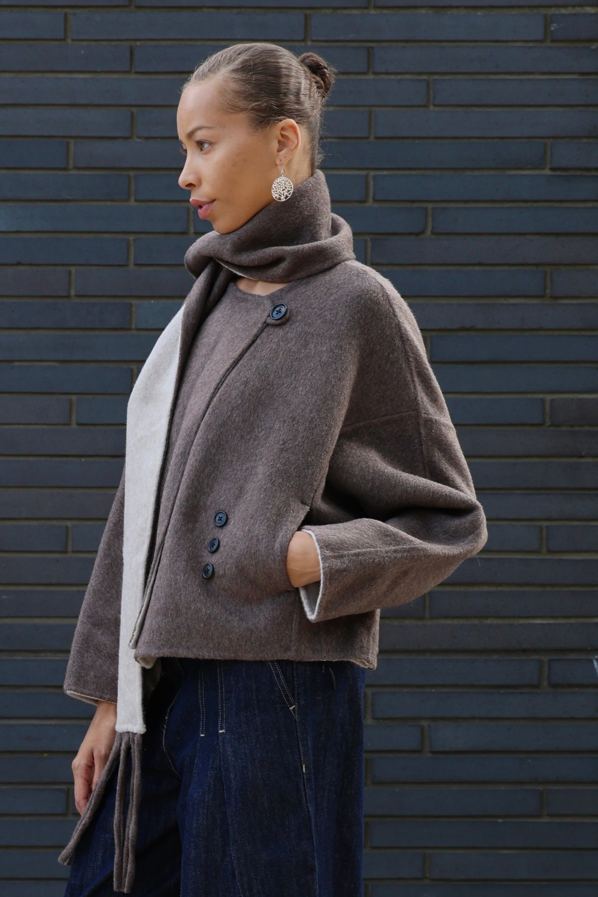 Double-Sided Wool Short Coat