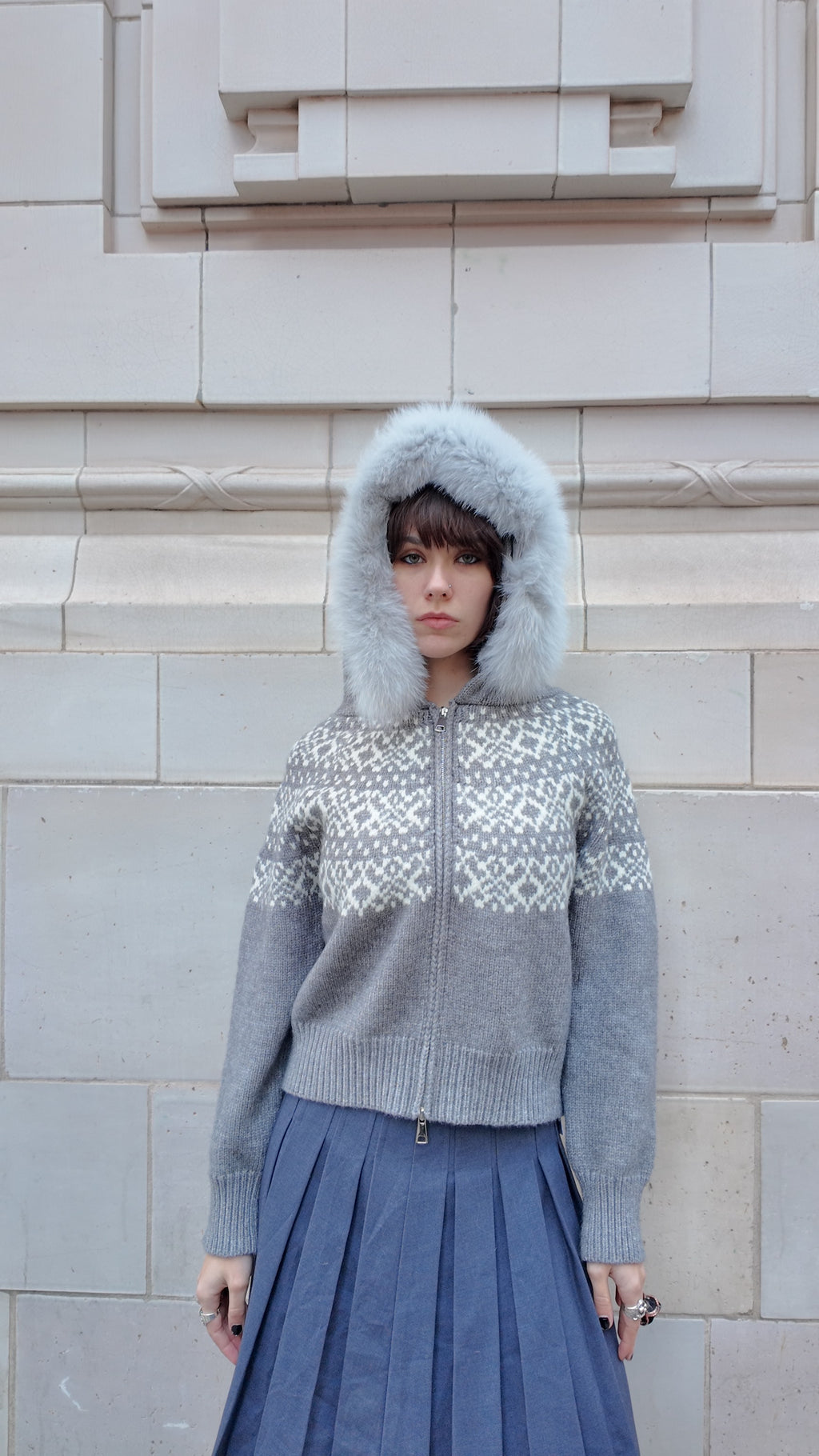 Fair Isle Fox Fur Sweater