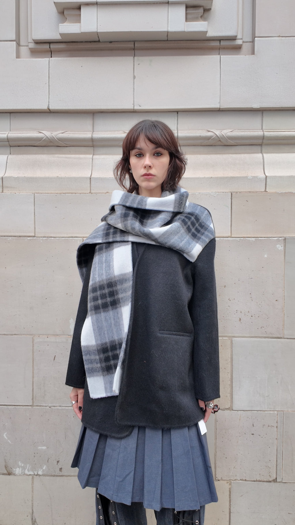 Plaid ScarfFusion Coat
