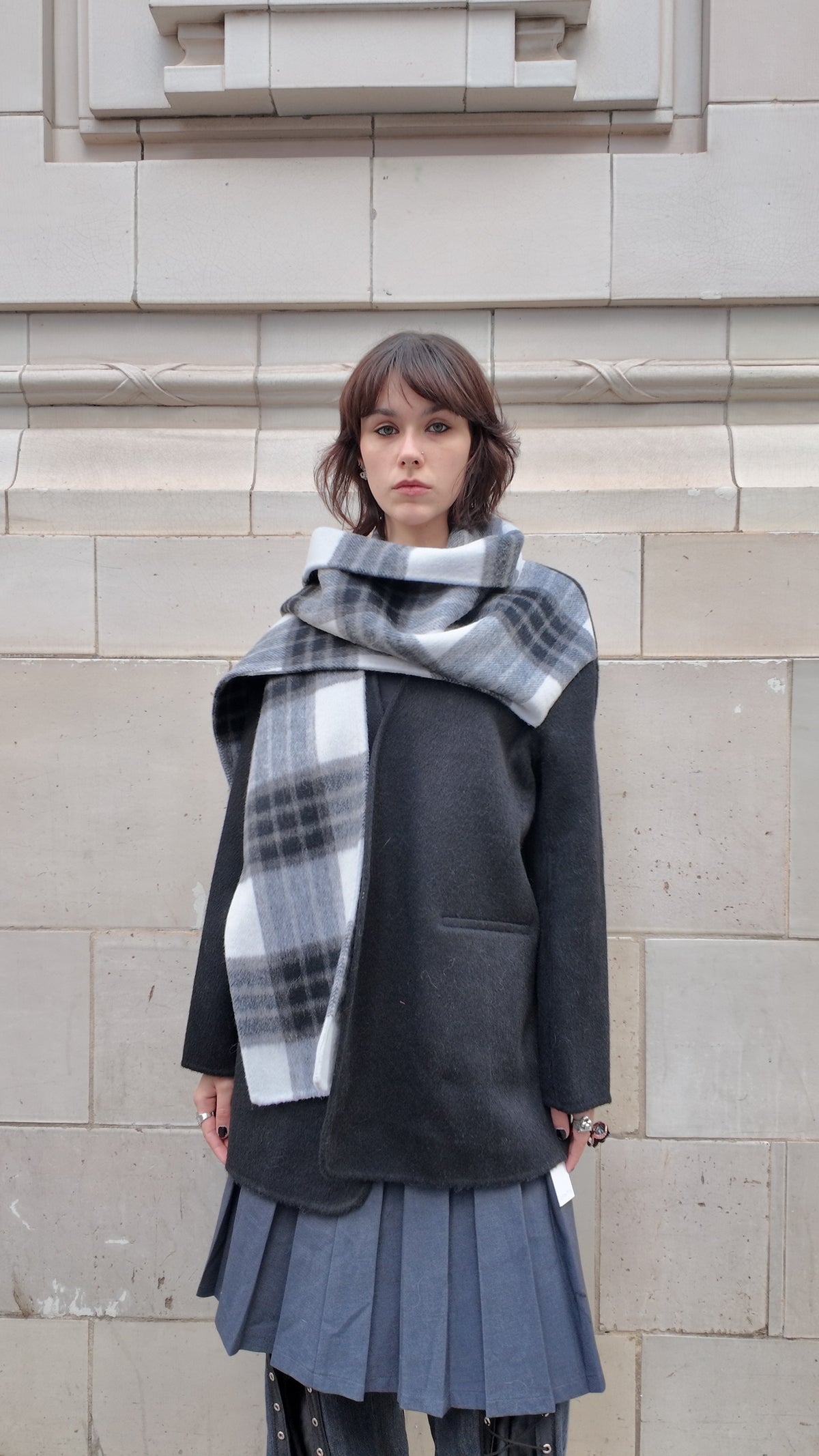 Plaid ScarfFusion Coat