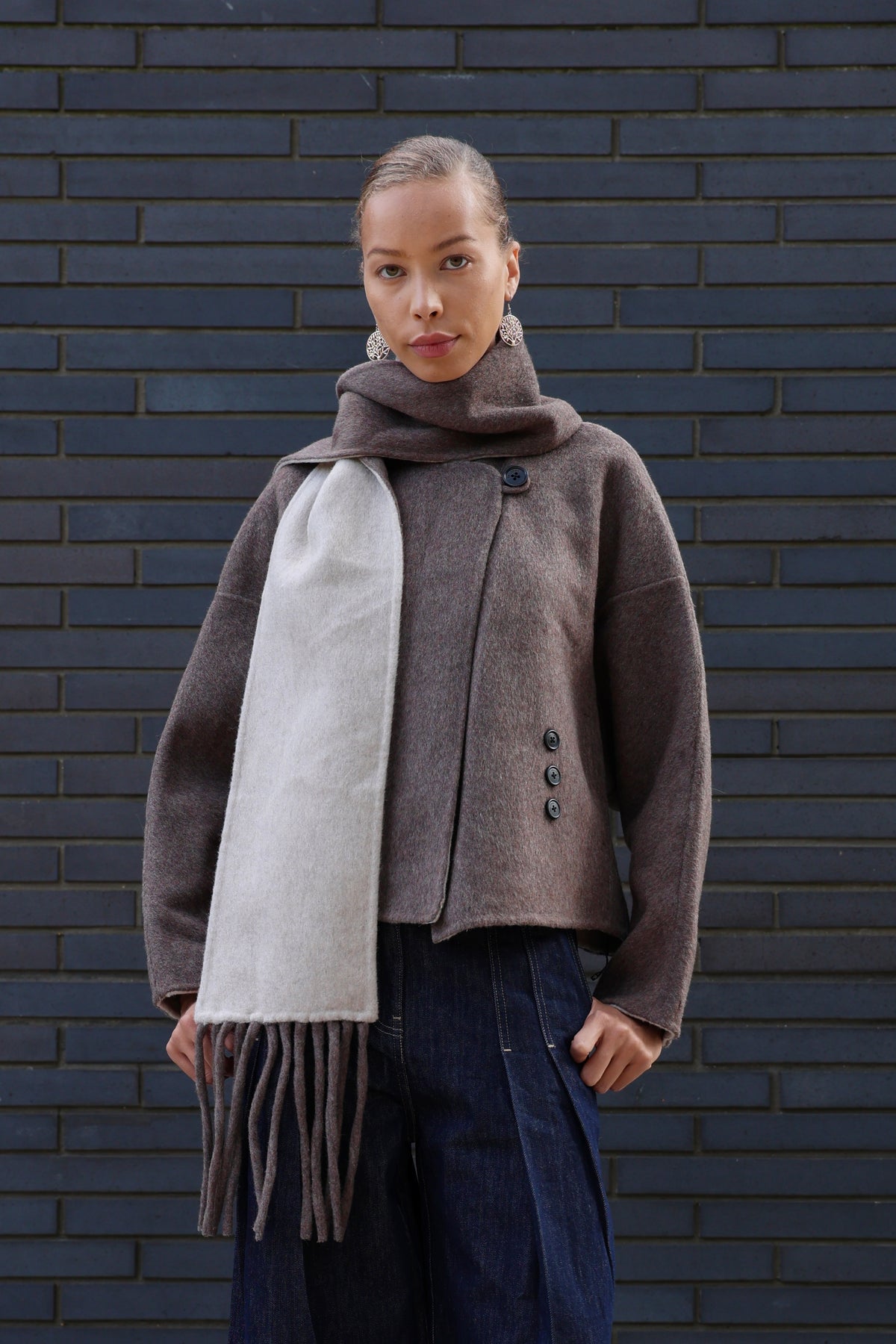 Double-Sided Wool Short Coat