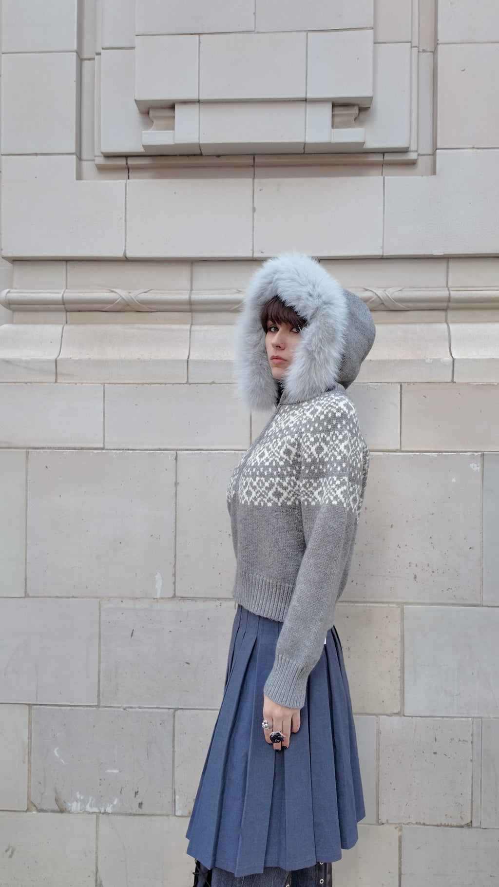 Fair Isle Fox Fur Sweater