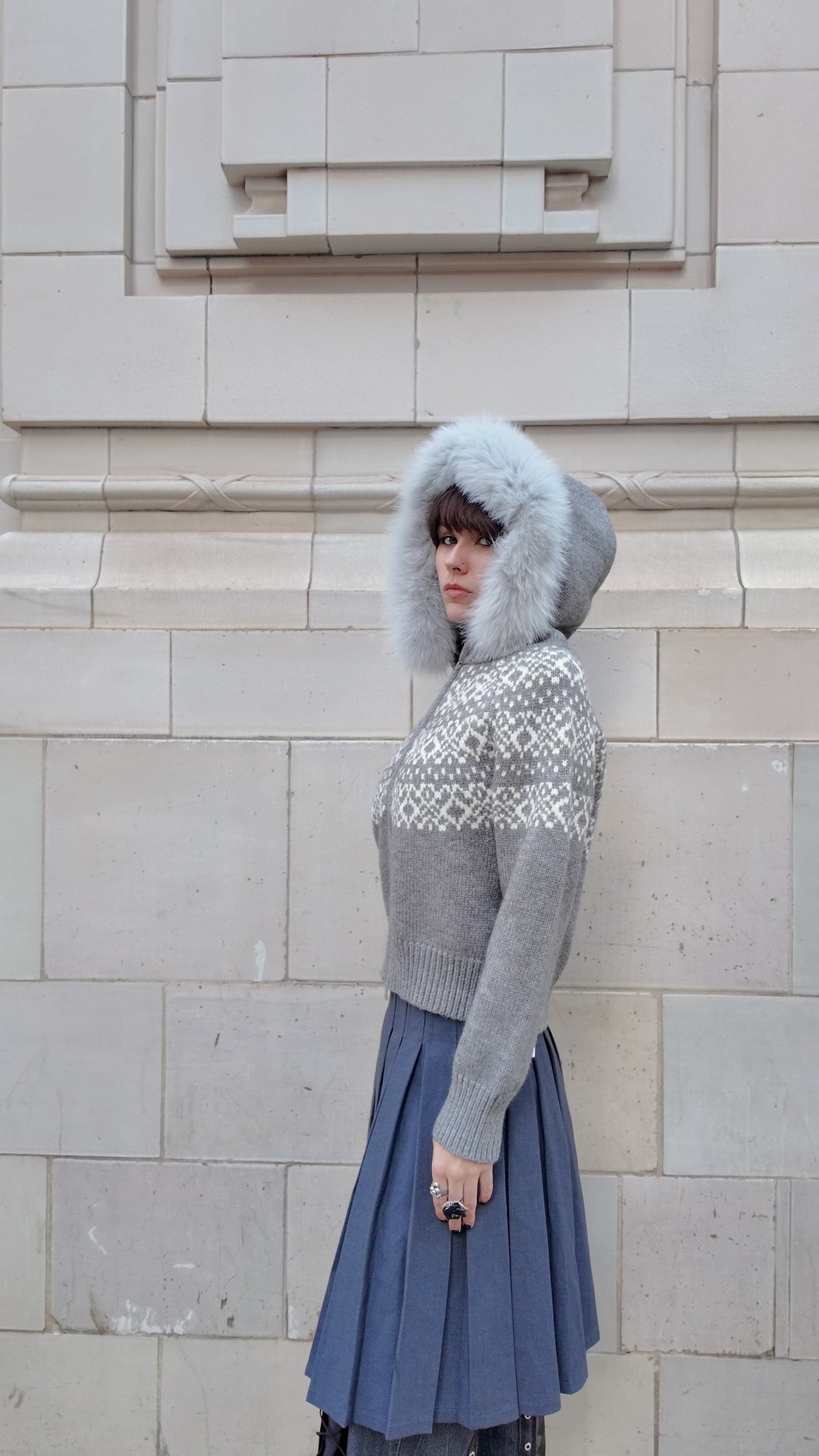 Fair Isle Fox Fur Sweater