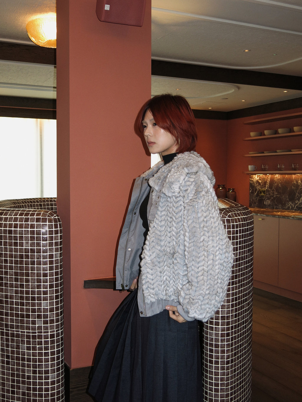 Reversible Rex Rabbit Fur Jacket