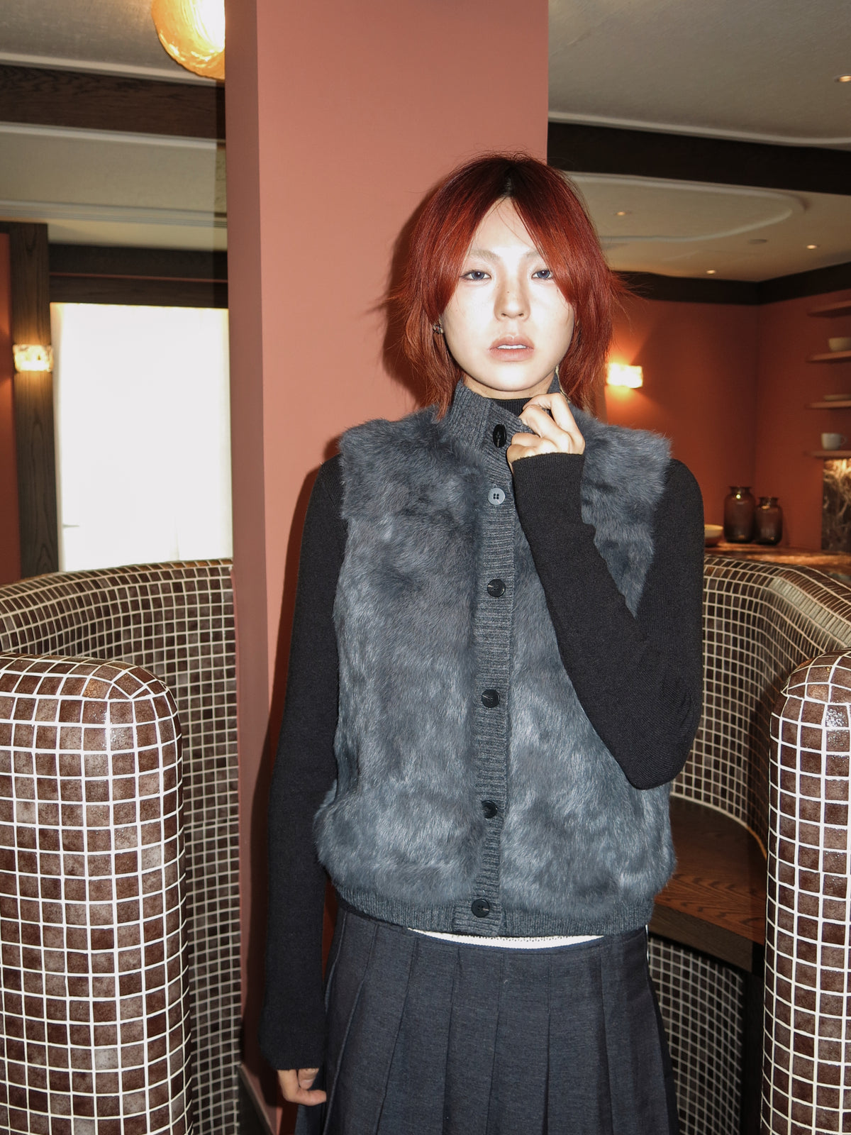 Frosted Rabbit-Fur Vest