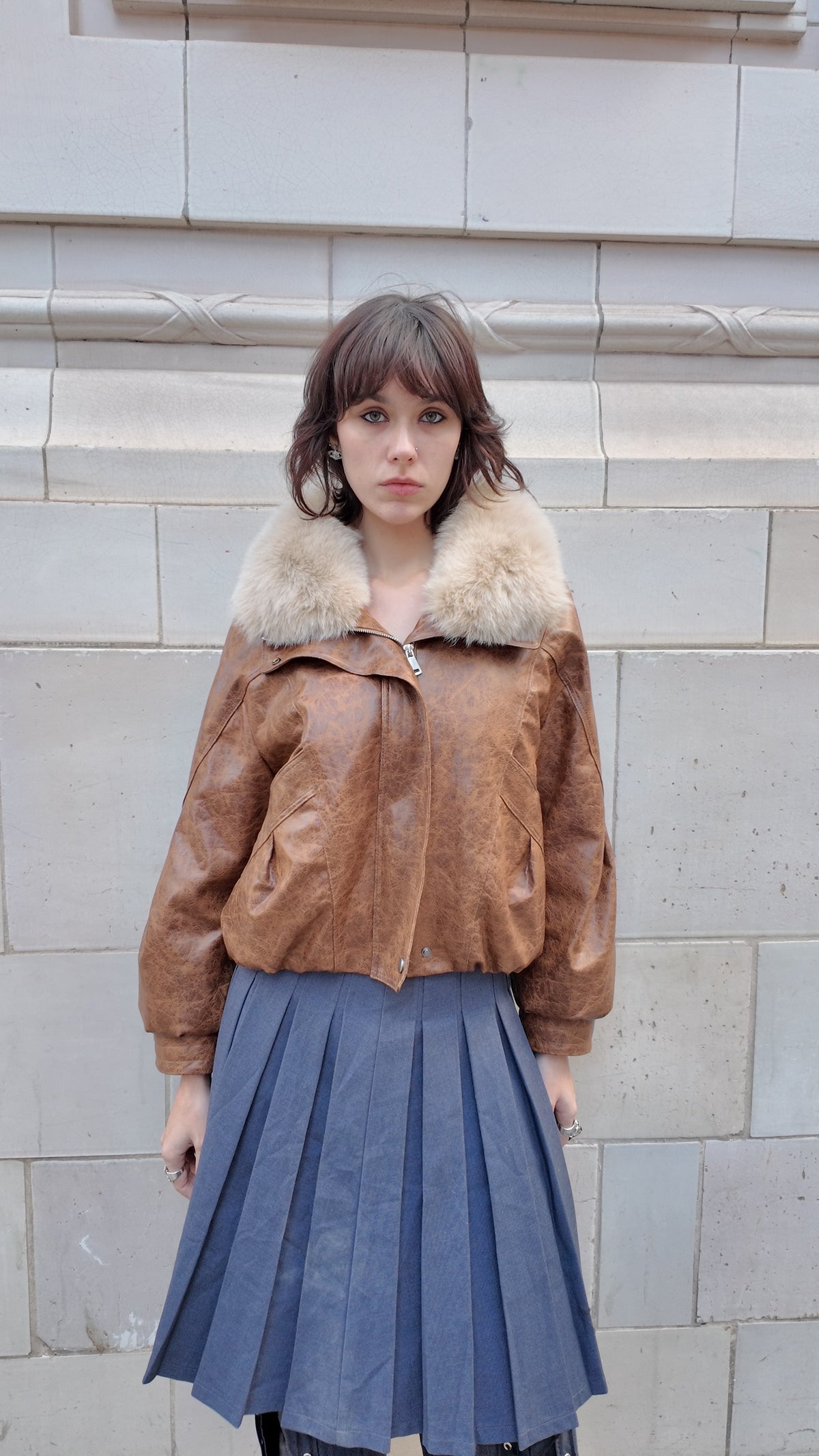 Luxe Fox Fur Leather Jacket