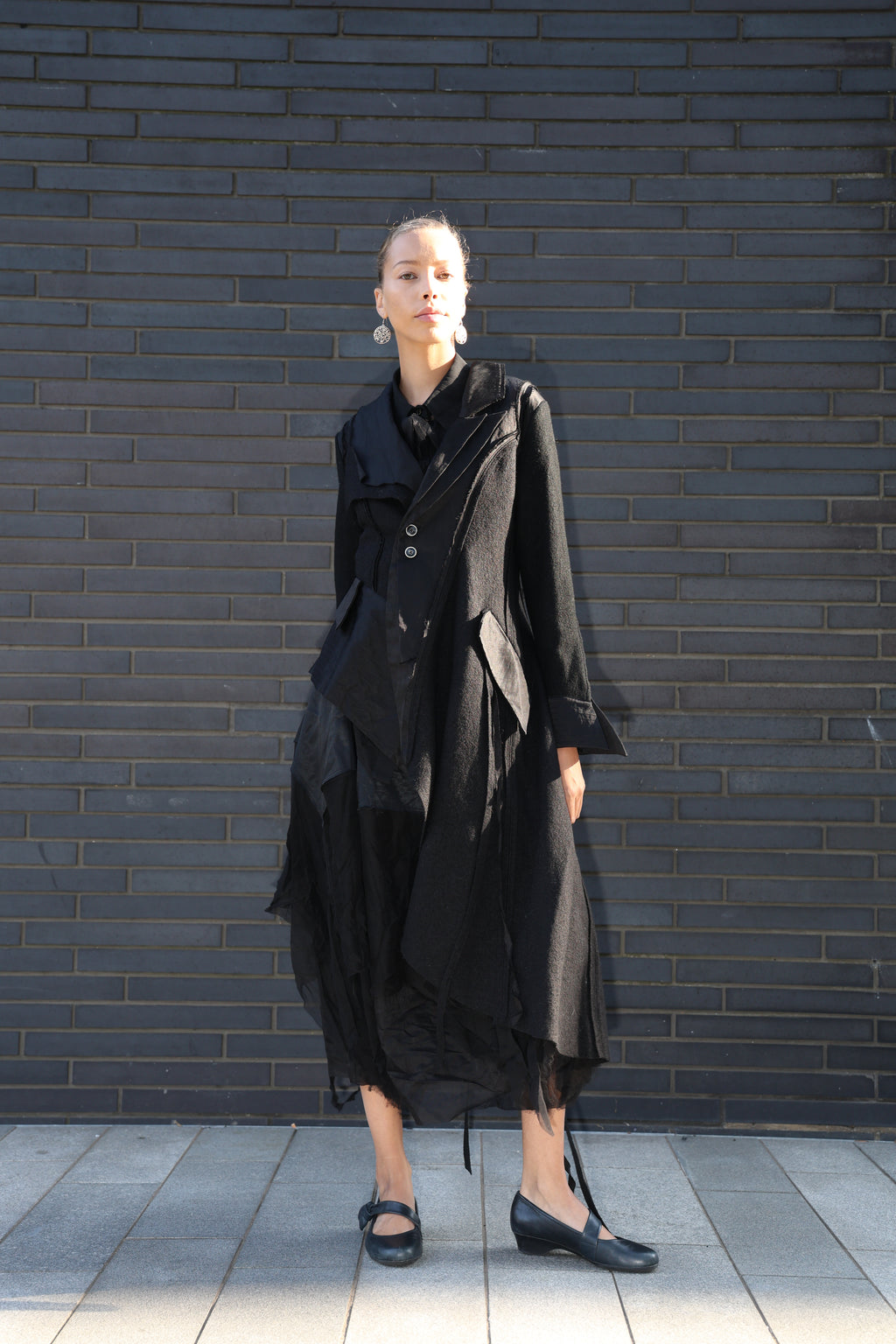 Asymmetry Wool Coat