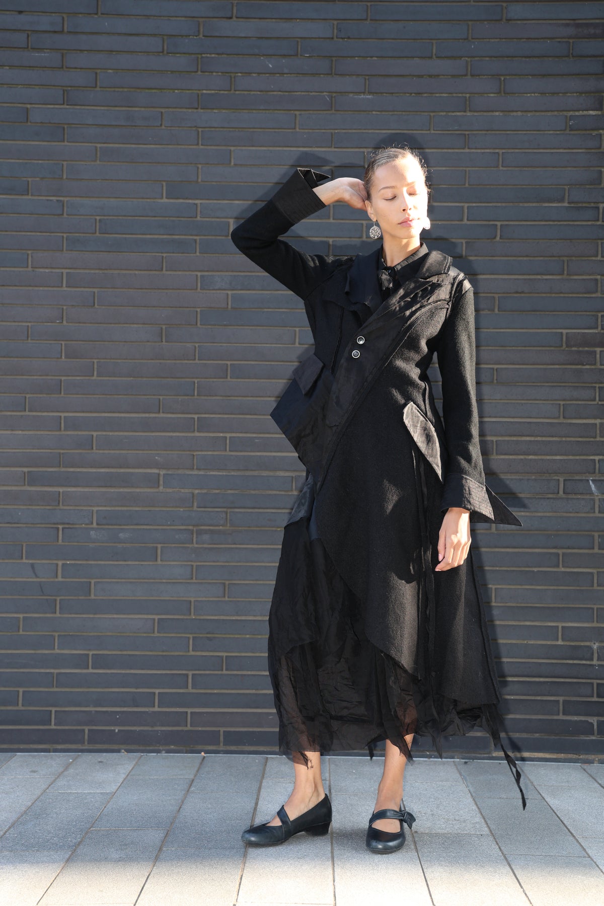 Asymmetry Wool Coat