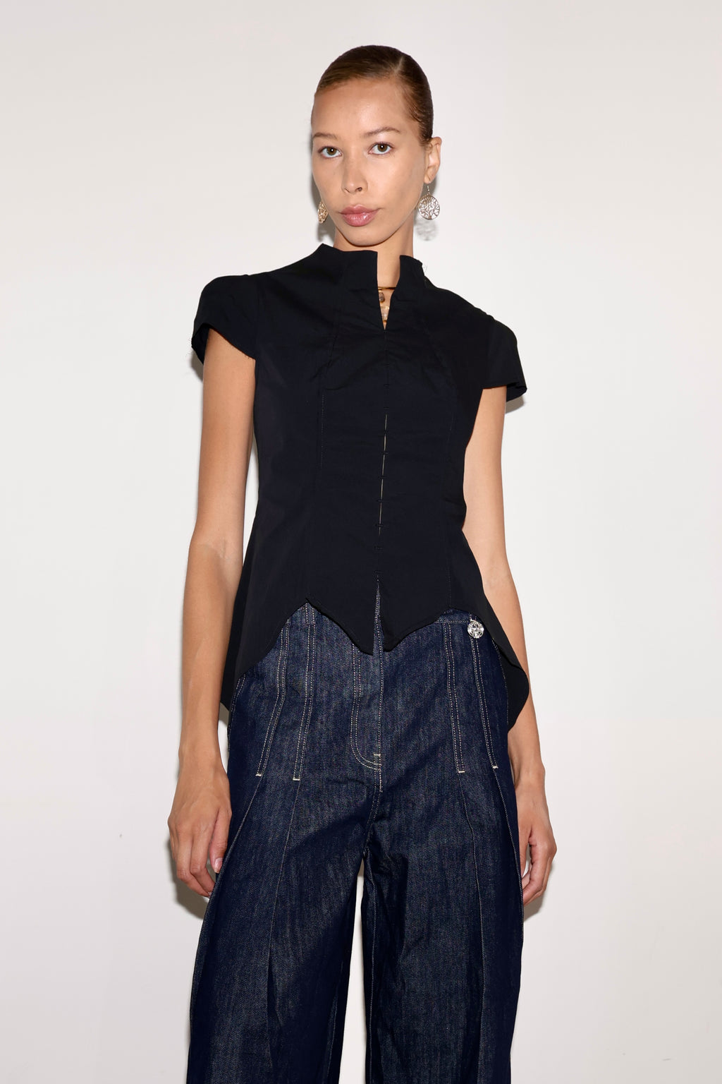 Contemporary Chinese Style Short Sleeve Shirt
