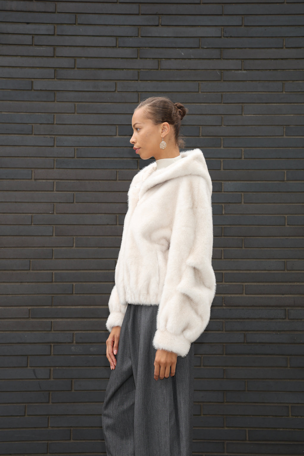 Eco- Friendly Fur Hooded Jacket
