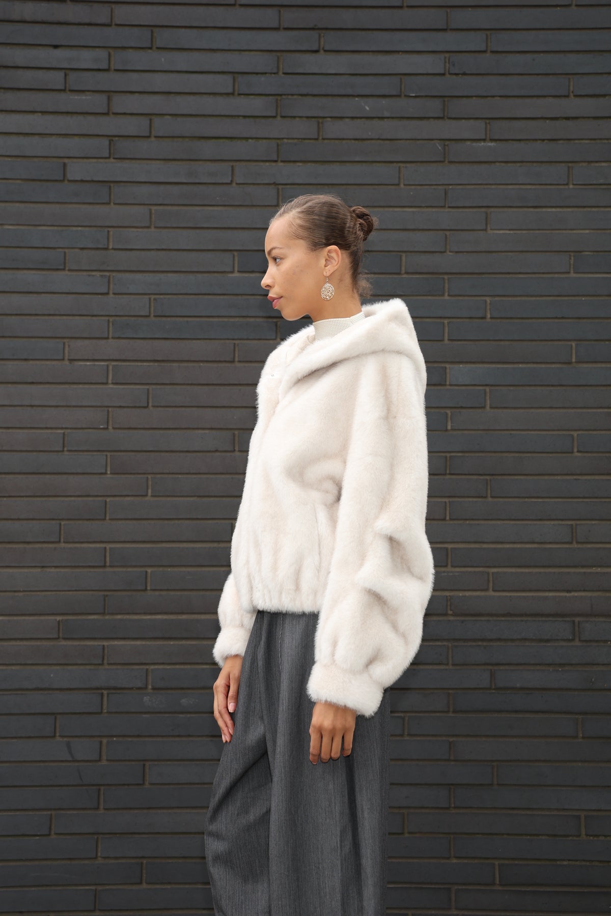 Eco- Friendly Fur Hooded Jacket