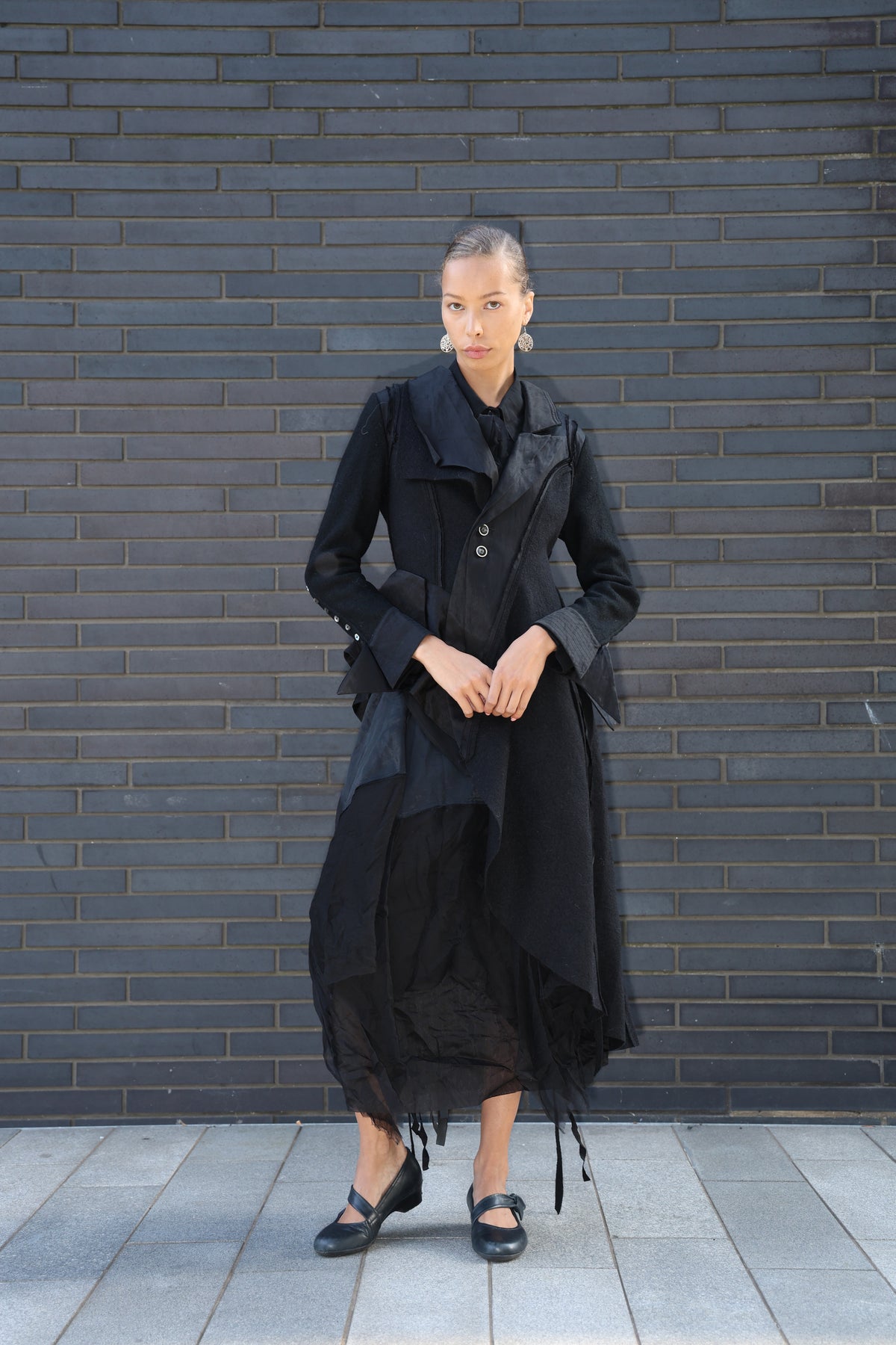Asymmetry Wool Coat