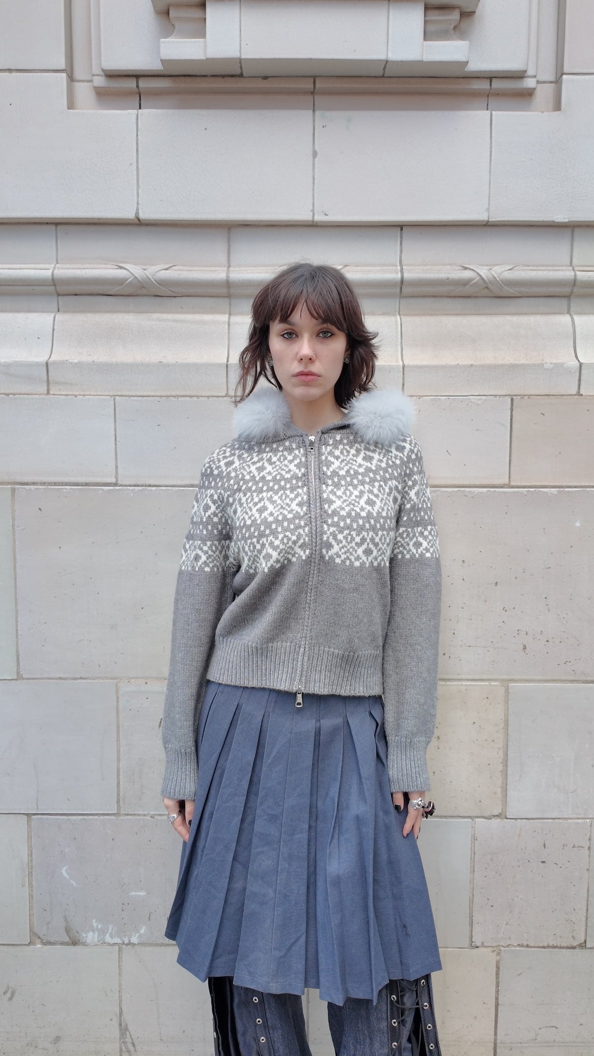 Fair Isle Fox Fur Sweater