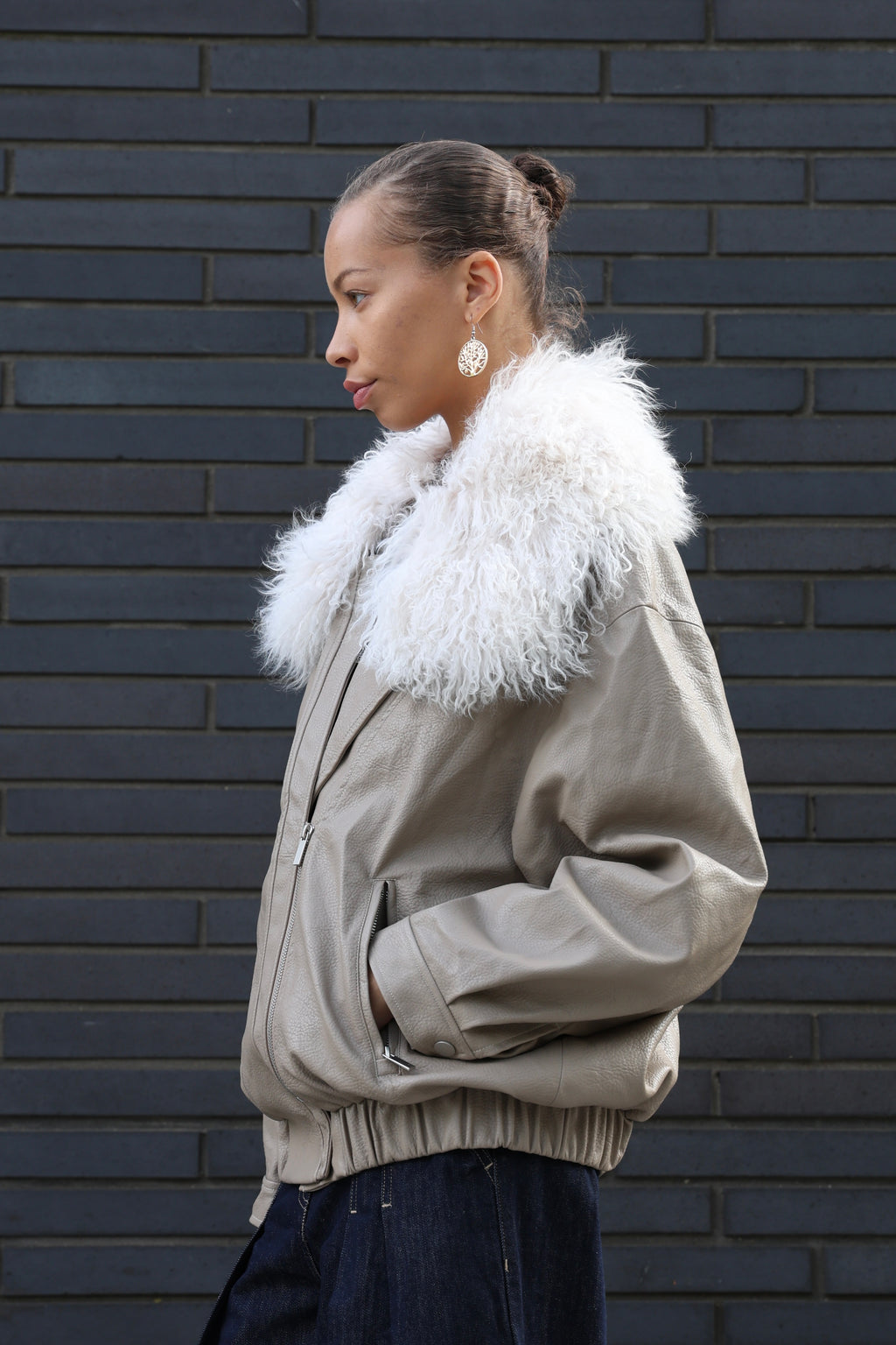 Shearling Luxe Leather Jacket