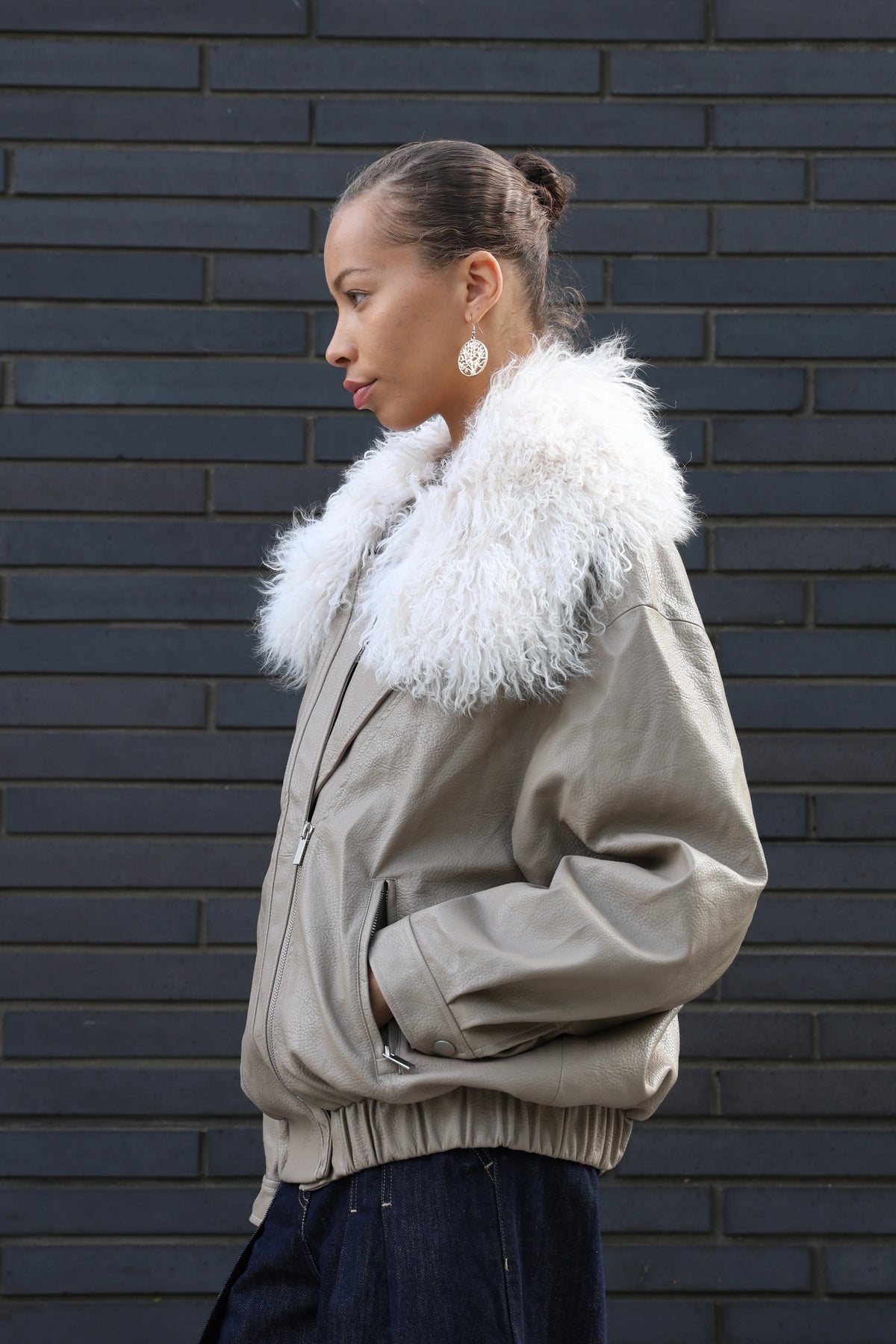 Shearling Luxe Leather Jacket